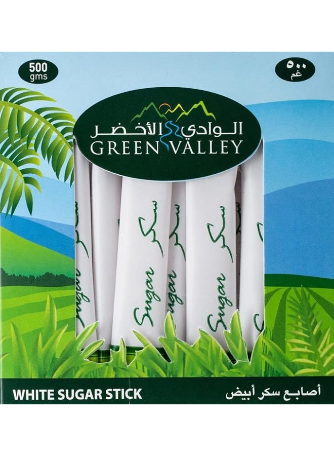 Green Valley White Sugar Sachet Sticks 500 g – Pure Refined Sugar, Single-Serve Pack - Image 1